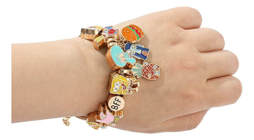 Pulsera Con Charms Bob Esponja Dijes Sponge Bob Brazalete Dorado