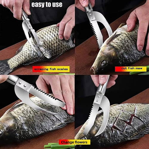 Rallador De Escamas De Pescado Multifuncional De Acero Inoxi