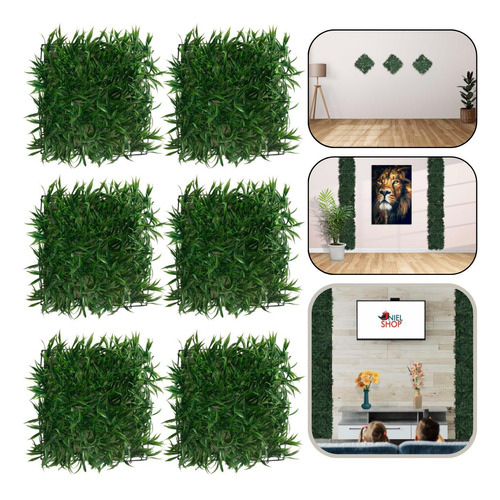 Kit 6 Placa Grama Artificial Quadrada 25x25 Jardim Vertical