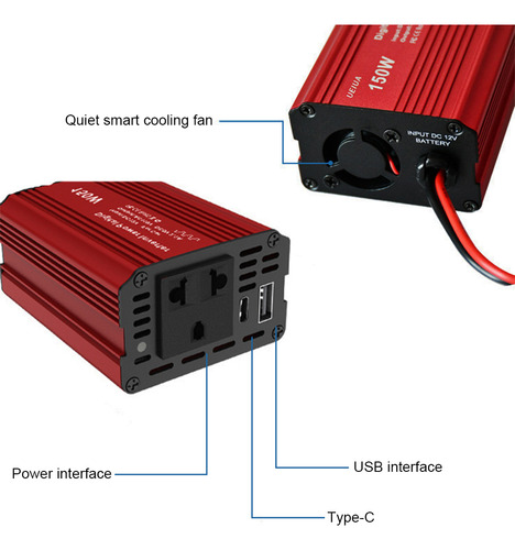 Inversor De Corriente De 150 W: Adaptador De Coche De 12 V A