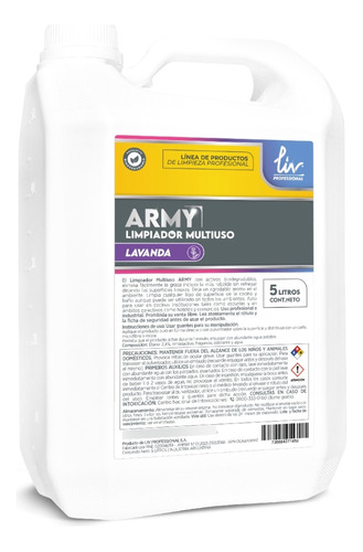 Desengrasante Antigrasa Lavanda Army 5lt Liv Professional