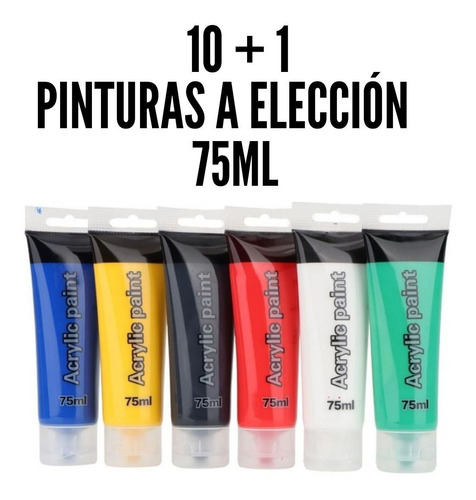 Pinturas Acrílicas 75ml 10 Unidades Colores A Elección