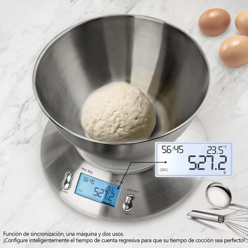 Báscula Digital De Cocina Precisa 5kg/1g Con Removible