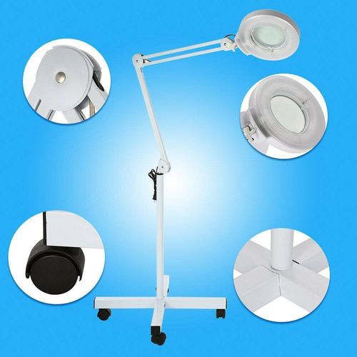 Lupa Luminária 120 Leds Smd Tripé Altura Regulável 4 Rodas
