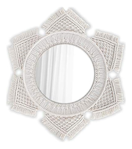 Espejo De Pared Colgante Flexzion Con Sun Moon Macrame Fring