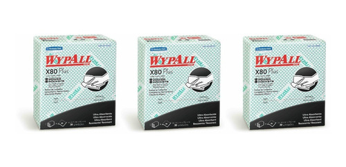 Paños Wypall X80 Plus Con Power Pockets Verde (3 X 30 Paños)
