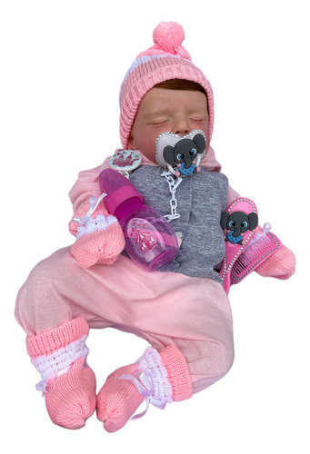 Boneca Bebê Reborn Com Cabelinho Recém Nascida Molinha