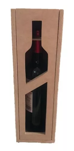 Caja de madera para botellas de 3 plazas con tapa corredera (1 pieza) Vino