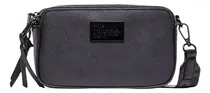 Comprar Cartera Bandolera Cuero Saffiano Prüne Penny Versión Grande Negro Lisa Níquel Negro