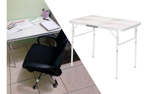 Imagem 5 de 5 de Mesa Dobravel Portatil Vira Maleta Camping Praia 60x45cm
