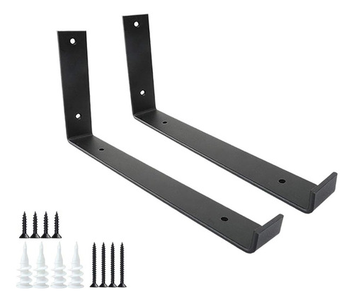 Soportes De Estante 12 Pulgadas 2pcs Soporte De Pared Negro 