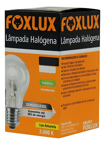 Lampada Halogena Classica 70w 220v Foxlux