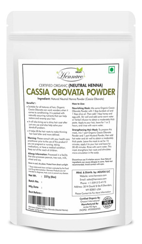 Hennaco Polvo Orgánico De Cassia Obovata | Polvo De Henna Ne