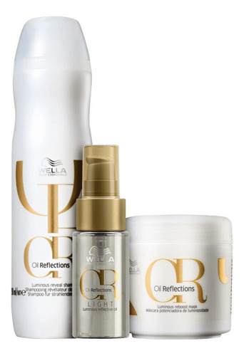 Wella Reflections-shampoo+máscara Pq+óleo Reflections 30ml