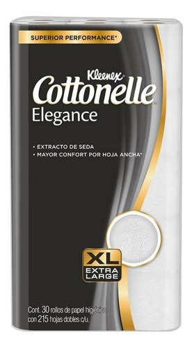 Papel Higiénico Kleenex Cottonelle Elegance Xl 30 Rollos
