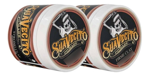 2 Pzs Suavecito Pomade Firme Clay Acabado Natural