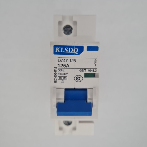 Pastilla Interruptor Termomagnético 125 Amper 1p Vca Riel Di