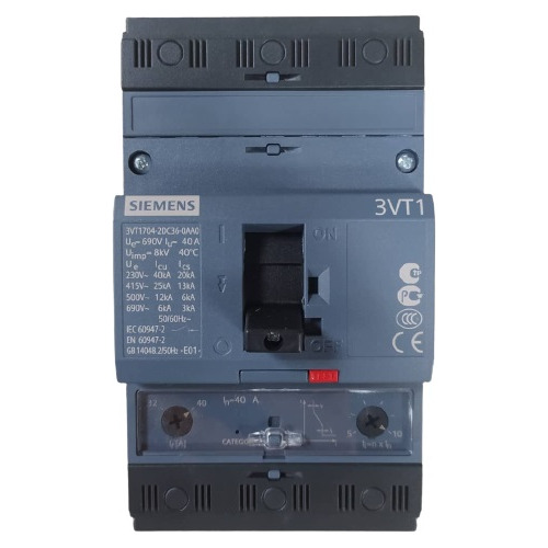 Breaker De 3p 40a Icu:25ka Siemens 3vt1704-2dc36-0aa0