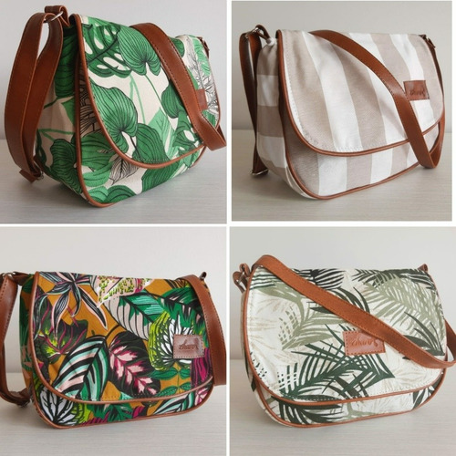 Cartera Bandolera De Lona Con Manija Regulable Local