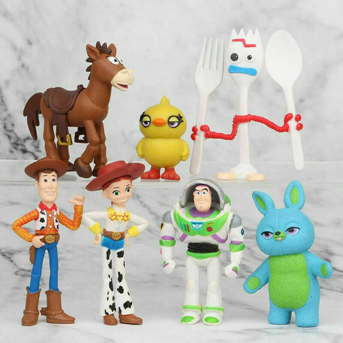 7pcs Toy Story 4 Woody Lightyear Forky Buzz Figura Modelo