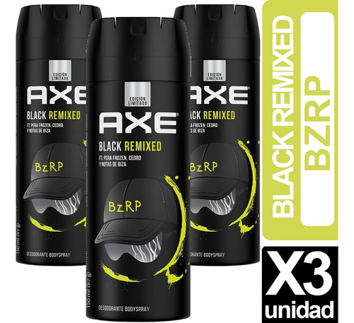 Desodorante Axe Black Remixed Bzrp X3 Unid