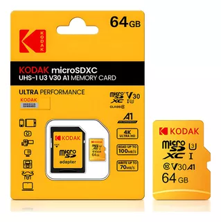Memoria Micro Sd Kodak 64gb Clase 10 Con Adaptador