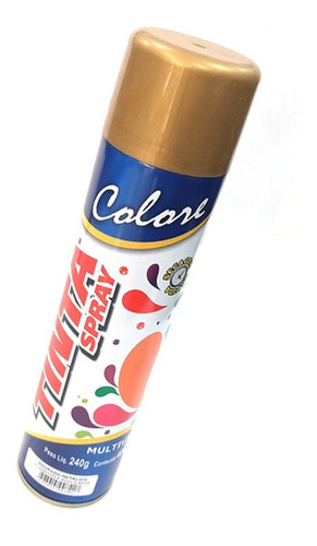 Tinta Spray Colore Multiuso Dourado Metálico 400ml 