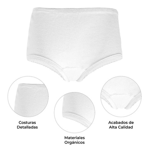 Imagen 5 de 5 de Calzón Pantaleta Infantil Niña Blanco Algodón 100% 3 Piezas