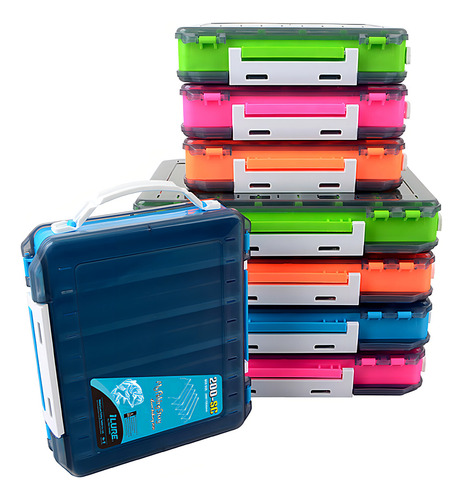 Caja De Pesca De Doble Cara Para Almacenamiento De Anzuelos Color Verde