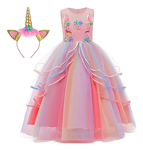 Princesa Unicornio Vestido Para Niñas Pequeñas 2fsry