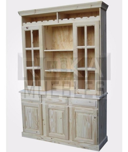 Modular Bodeguero Pino 1.20x0.40x2.10 Con Estantes Roka