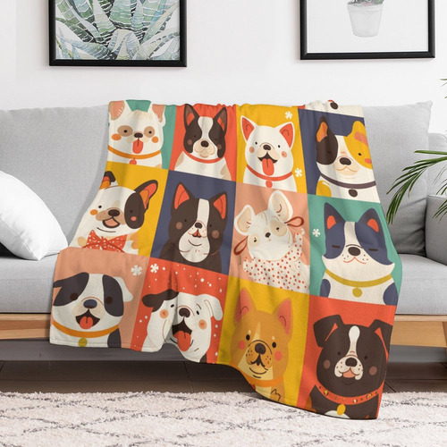 Mantas De Franela Con Dibujos Animados De Perros, 80 X 100 C