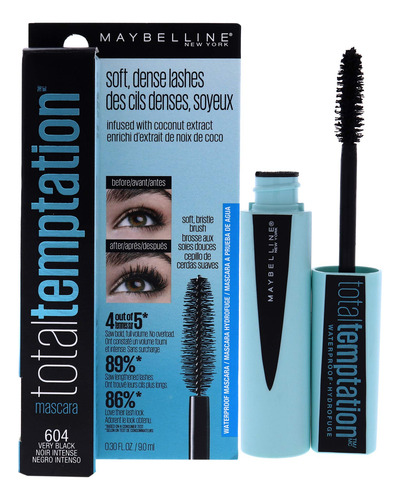 Máscara Maybelline Total Temptation Impermeable Muy Negra