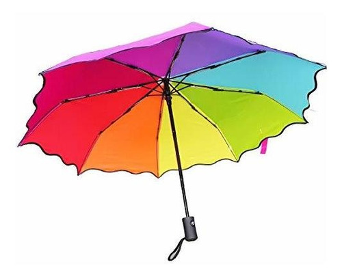 Paraguas Diseño De Arcoiris Con Volantes Por Zmgmsmh