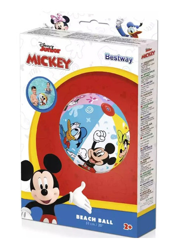 Pelota Mickey 51 Cm  Bestway Inflable De Playa Pileta 91098