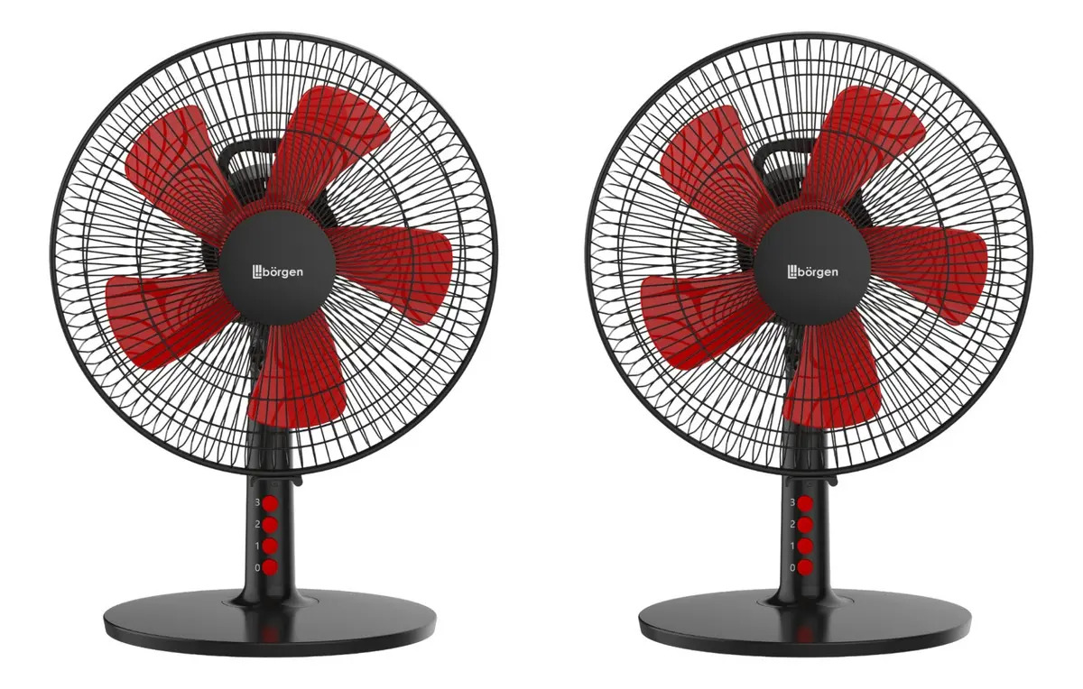 Set 2 Ventilador Mesa Borgen 12 40w 3 Velocidades Aspas 30.48 Cm