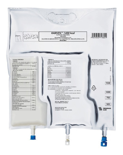 Kabiven Periferico 1400 Kcal 1920 Ml C/4 Pz Fresenius