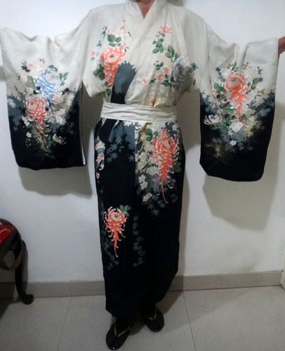 Kimono Japones De Seda Dama