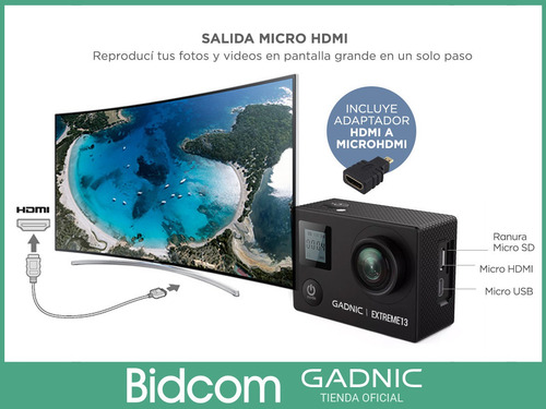 Camara Deportes Gadnic Go 4k Pro Wifi Pantalla Touch Accesor