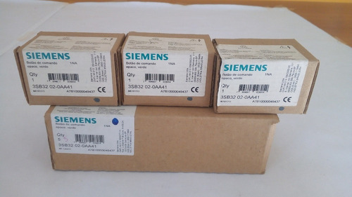 Pulsador, 22mm, Redondo, Plastico, Verde Siemens