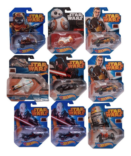 Coleccion 9 Autos Star Wars Rebels Y Ghost Hothweels 1/50 