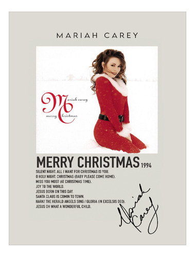 Poster Papel Fotografico Mariah Carey Merry Christmas 45x30
