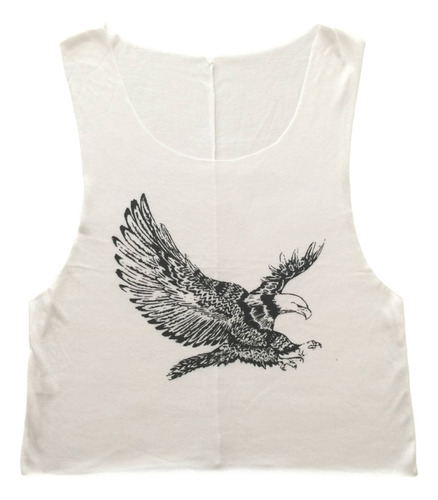 Musculosa Blanca Estampa Águila Talle Único