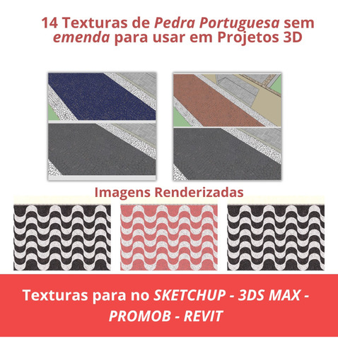 14 Textura De Pedra Portuguesa Sem Emenda/sketchup/3ds Max