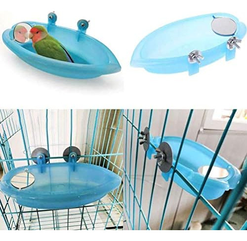 2 Pcs Bañera Para Pájaros Con Espejo Juguete Loro Ducha Bañe