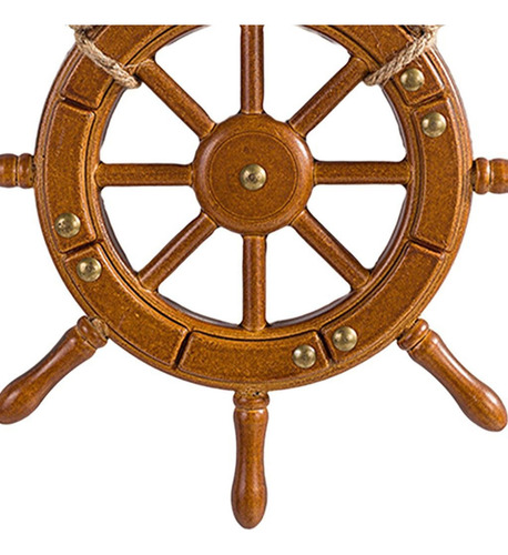 Timón De Barco De Madera Adorno De Pared 35cm