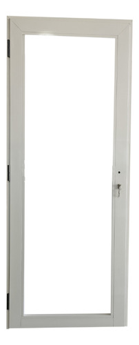 Puerta Aluminio Módena Blanco Vidrio Entero 80x200 Aberplus