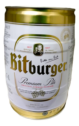 Cerveja Importada Barril Bitburger Pilsen 5 L - Germany