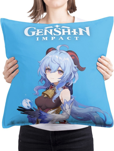 Cojin Decorativo Ganyu Genshin Impact Gaming Diseño Arte