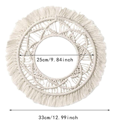 Li Espejo De Pared Con Tapiz Tejido De Macramé Para